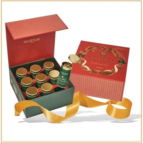 VAHDAM, Holiday Breakfast - Christmas Tea Gift Sets (90+ Cups) 9 Loose Leaf Tea - Luxury Gift Box | ChristmasTea Gifts 2025 Ideas | Christmas Gifts For Women, Men & Adults I Holiday Tea Gift Box — view 3