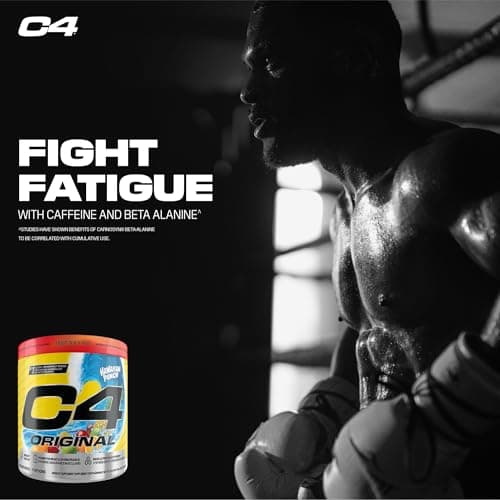 Cellucor C4 Original Pre Workout Powder - Sugar Free Preworkout Energy for Men & Women - 150mg Caffeine, Beta Alanine, Creatine - Hawaiian Punch Fruit Juicy Red, 60 Servings — view 3