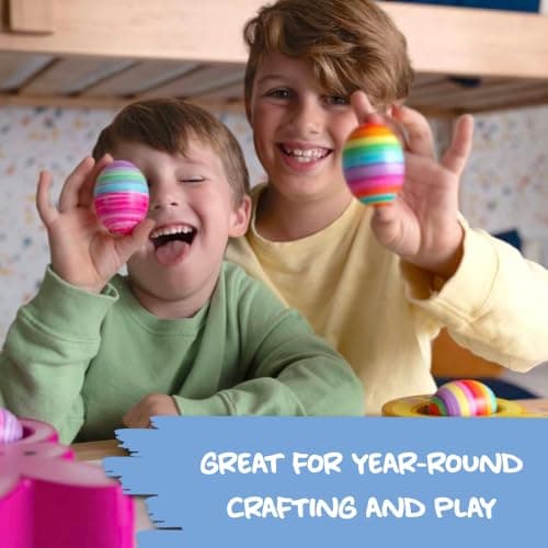 The Eggmazing Egg Decorator White Wooden Eggs - for Easter Egg Decorating, Arts and Crafts - Matte White Eggs Specifically Designed to be Used with All Eggmazing Egg Decorators (6 Pack), Ages 3 and Up — view 5