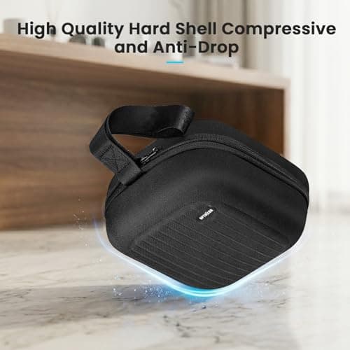 OPTOSLON Ultra-Compact Carrying Case for Meta Quest 3S/Quest 3/Quest 2, Travel-Friendly Slim Storage Bag for Original Cloth Strap, Lightweight VR Pouch Fits in Backpack, Shockproof Protection, Black — view 3