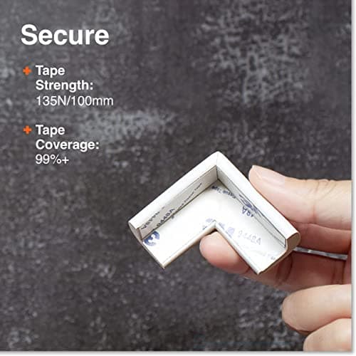 Roving Cove Slimfit Corner Edge Protector for Baby Proofing (Small 15ft Edge 4 Corners), Furniture Safety Bumper Guard, Soft NBR Rubber Foam, 3M Adhesive, Oyster White (Off White) — view 3