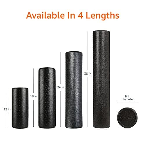 Amazon Basics High Density Foam Roller for Exercise and Recovery, 61 Centimeters, Black — view 3