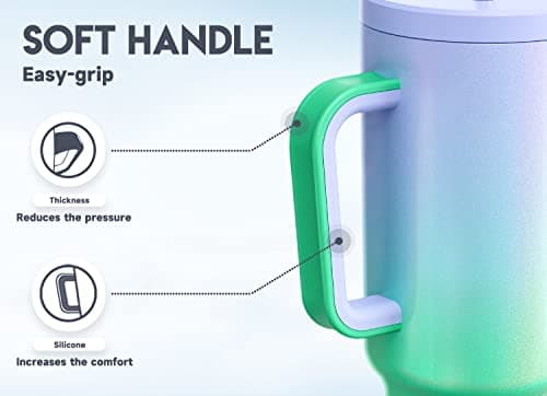 Meoky 40 oz Tumbler with Handle for Travel: Insulated Tumbler with Straw and Lid - 100% Leakproof Stainless Steel Water Bottle with Straw for Car Road Trips - Commuters Drivers Workers, Fairyland — view 3