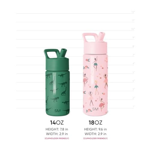 Simple Modern Kids Water Bottle with Straw Lid | 14oz Insulated Stainless Steel Kids Tumbler & Spill Proof Toddler Cup for School, Girls, Boys | Summit | Confetti — view 6