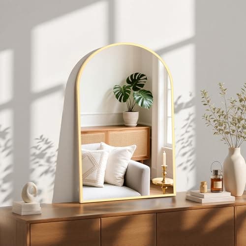 Sweetcrispy 22"x 30" Arched Gold Bathroom Mirrors for Wall — view 4