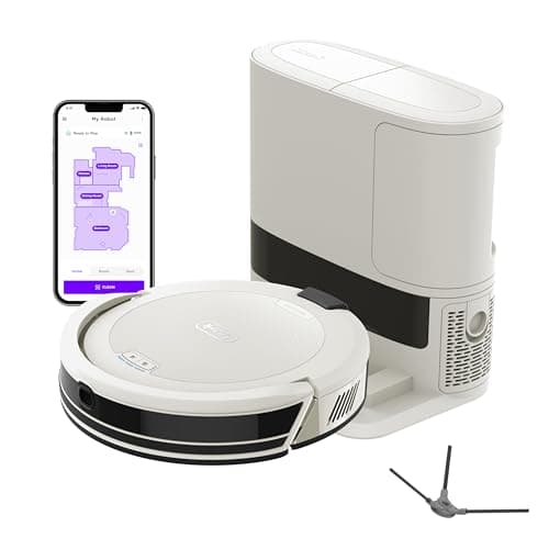 Shark Navigator | Robot Vacuum Cleaner with Powerful Suction for Pet Hair, Rugs, Carpets & Hard Floors | Bagless Self-Empty Base | 30-Day Capacity | SmartPath LiDAR Navigation | White | AV2110S ​