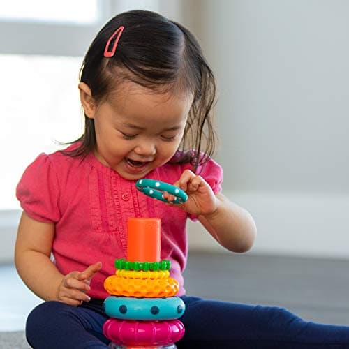 Sassy Stacks of Circles Stacking Ring STEM Learning Toy, Age 6+ Months, Multi, 9 Piece Set — view 4