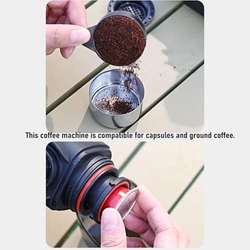 shenruifa Portable Coffee Maker Lightweight and Compact Manually Operated Coffee Machine for Travel Camping Hiking ABS 100ml (Black)