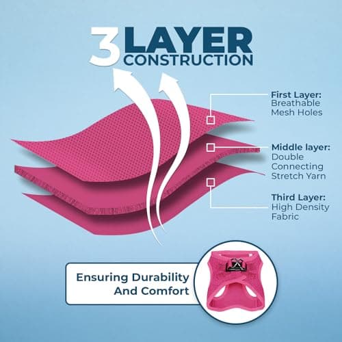 Best Pet Supplies Voyager Step-in Air Harness - All Weather Mesh, Reflective, No Pull Harness for Dogs, Cats - Secure with Hook & Loop Fastener, Buckle, Double D-Rings - Fuchsia, S — view 4