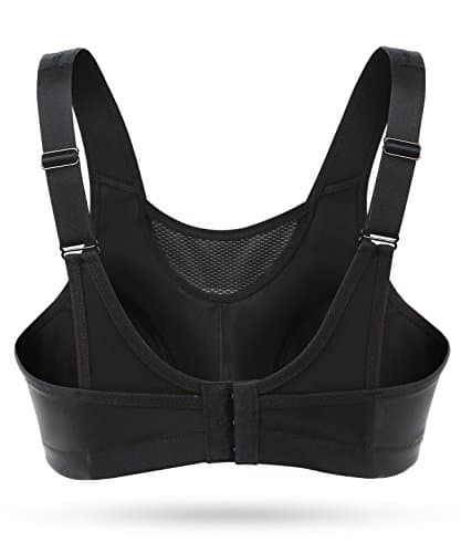 WingsLove Women’s High Impact Comfort Full Support Non Padded Sport Bra, Black, 36H — view 2