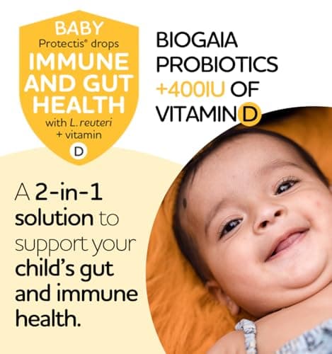 BioGaia Probiotic Drops with 400IU of Vit.D | 10mL BioGaia Immune & Gut Health | 50 Day Supply | Promotes The Development of Healthy Immune & Digestive Systems in Infants, Babies & Toddlers — view 2
