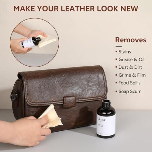 UGTUGT All in one Leather Cleaning Kit,Leather Cleaner and Leather Conditioner,Leather Care kit for Bag,Car seat,Restore Shine,Softens,Removes Stains,Leather Purse Cleaner,Leather Luster — view 2