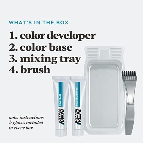 Just For Men Mustache & Beard Multiple Uses Beard Coloring for Gray Hair with Brush, With Keratin Biotin Aloe and Coconut Oil for Healthy Facial Hair - Jet Black, M-60, Pack of 1 — view 2