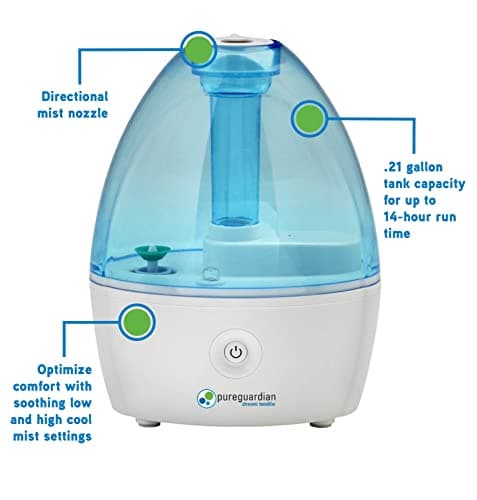 Pure Guardian H910BL Ultrasonic Cool Mist Humidifier, 14 Hrs. Run Time, 210 Sq. Ft. Coverage, Small Rooms, Quiet, Filter Free — view 4
