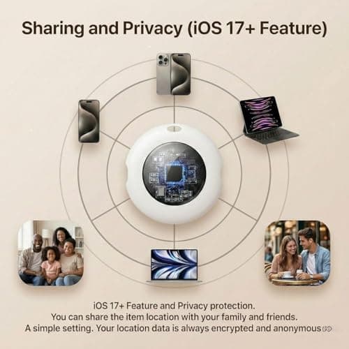 Air Tracker Tags-4 Pack [Apple MFi Certified] 2026 New Bluetooth Tracker Tag Work with Apple Find My (iOS Only) Smart Item Locator 100dB Sound Replaceable Battery Global Tracking for Kids Key Luggage — view 5