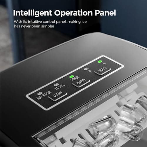 Electactic Ice Makers Countertop,26Lbs/24H,9 Cubes in 6 Mins,Portable Ice Maker Machine with Self-Cleaning,2 Sizes of Bullet Ice,Perfect for Home Kitchen(Black) — view 2