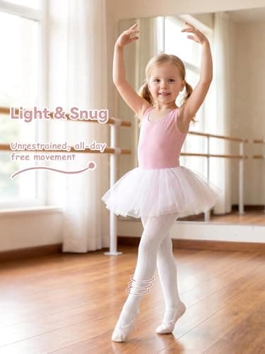Miipat Baby Girl Tights Toddler Footed Leggings Mesh Lace Stockings 2 Pack Little Kids Hollow Pantyhose(WhiteGreyDiamondLace,2-4T) — view 3