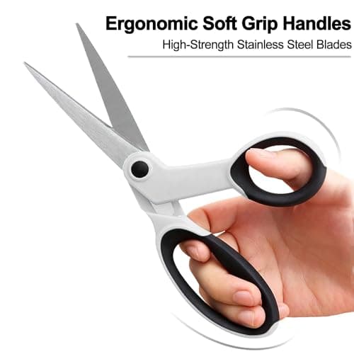 SCAIKTIG Premium Sewing Scissors Bundle, 8" Heavy Duty Fabric, 5" Embroidery, 4" Small Detail Scissors, 5" Thread Snips, Tailoring, Dressmaking, Quilting, Arts&Craft Supplies, White — view 7