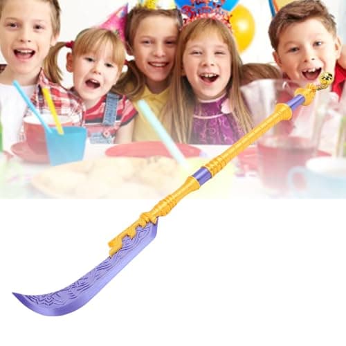 CHEOTIME Cosplay Kpop Sword, 25in 3D Printed Anime Sword Replica Fantasy Costume with Bell and Cord for Anime Conventions and Photoshoots Halloween Christmas — view 3