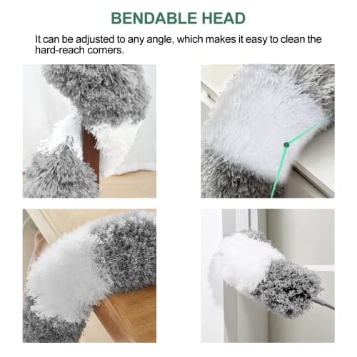 SetSail Extra-Long Dusters with Extension Pole 100-inch for Cleaning Bendable Microfiber Head Washable Ceiling Fan Cleaner Duster for Corner — view 2