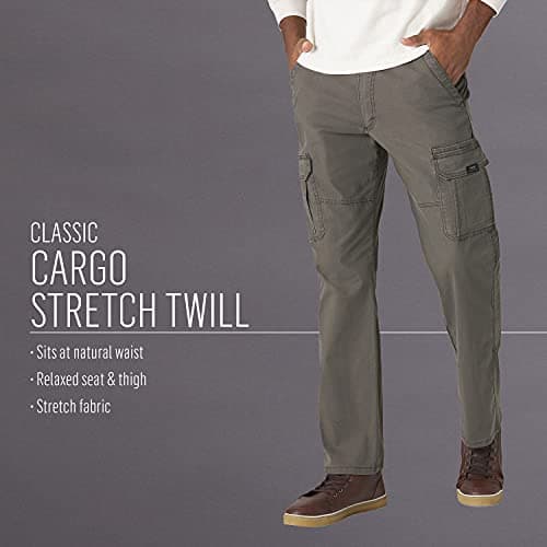 Wrangler Authentics Men's Relaxed Fit Stretch Cargo Pant, Black, 42W x 30L — view 6