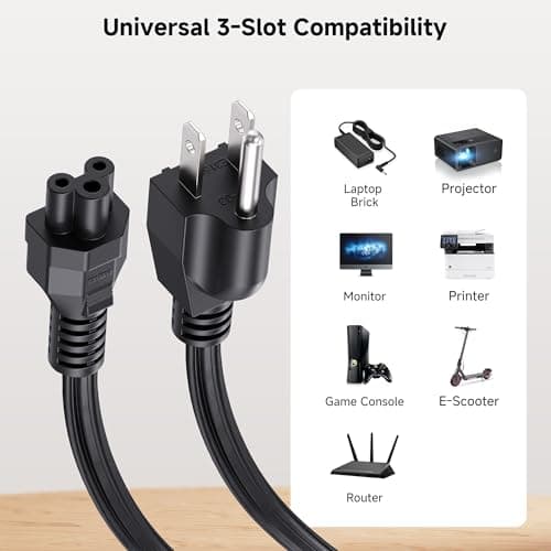 Cable Matters 2-Pack 16 AWG 13A 3 Prong Power Cord, 3ft, Black — view 3
