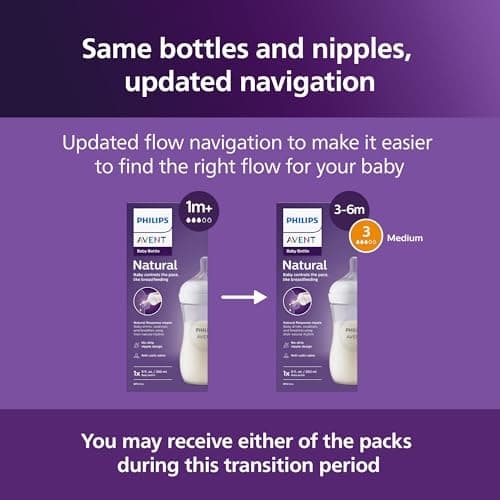 Philips Avent Natural Baby Bottles with Natural Response Nipples (Medium Flow, Flow 3), 9oz, 4-Pack, SCY903/04 — view 7