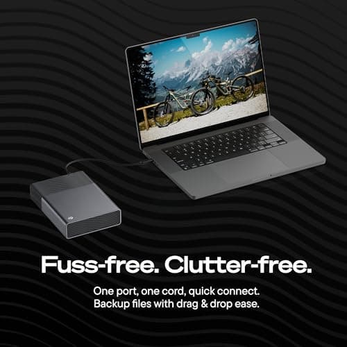 Seagate One Touch 8TB External Hard Drive Desktop HDD - USB-C Compatible with Most Windows and macOS, Rescue Recovery (STNB8000400) — view 2