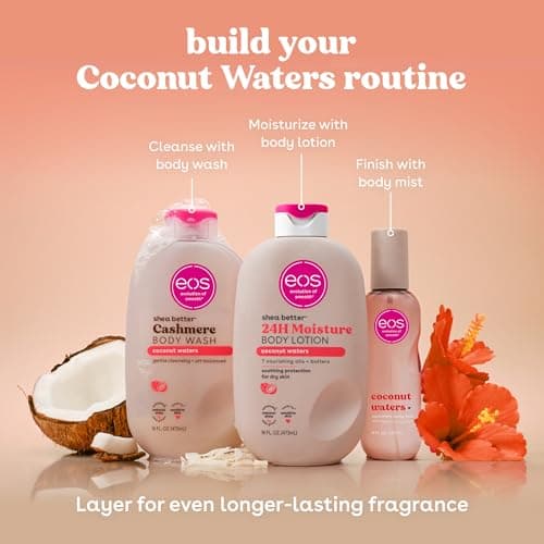 eos Cashmere Body Wash – Coconut Waters, Moisturizing Body Wash, Creamy Gel Formula, with Shea Butter, Glycerin, Vitamin E, pH Balanced, Sensitive Skin, Vegan, 16 fl oz — view 6