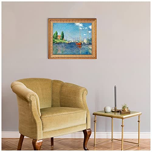 Red Boats, Argenteuil by Claude Monet Framed Size:24.5x20.5 inches,Image Size:20x16 inches World Classic Reproductions For HomeDecor,Vintage Pattern Gold Frame — view 5