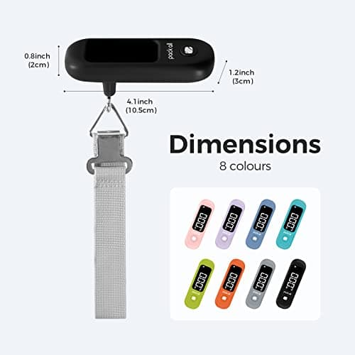 pack all 110 Lbs Luggage Scale, Digital Handheld Baggage Scale, Travel Suitcase Weight Scale with LCD Display, Battery Included, Black — view 7