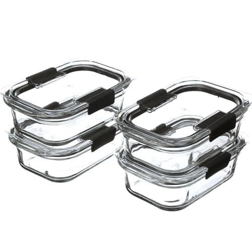 Rubbermaid Brilliance Glass Food Storage Containers, 3.2 Cup, Set of 4, BPA-Free, Leak-Proof, Clear — view 5