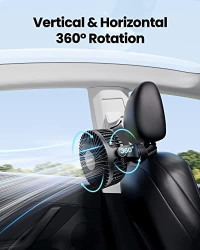 Gaiatop Mini Portable Stroller Fan, Battery Operated Small Clip on, Detachable 3 Speed Rechargeable, 360° Rotate Flexible Tripod Better Cooling for Car Seat Crib Treadmill Travel Black — view 5