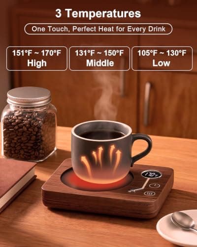 CEROBEAR Coffee Mug Warmer, Mug Warmer for Desk 3 Temperature Control 131 degree Fahrenheit /149 degree Fahrenheit /170 degree Fahrenheit , Smart Mug Warmer with Auto Shut Off for Coffee Milk Tea Beverage — view 2