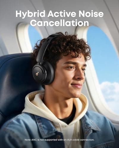 Soundcore Q30 by Anker, Hybrid Active Noise Cancelling Headphones, Multiple Modes, Hi-Res Audio, Custom EQ via App, 50H Playtime, Comfortable Fit, Bluetooth, Multipoint Connection — view 2