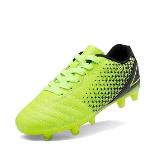 DREAM PAIRS Boys Girls Outdoor Soccer Cleats Kids Athletic Football Shoes,Size 1 Little Kid,Neon/Green/Black,SUPERFLIGHT-1K