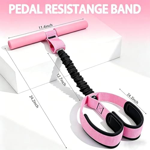 Upgraded Durable Pedal Resistance Band with Handle, Women Exercise Bands for Abdomen, Waist,Core/ABS, Arm, Leg, Glutes, Arms, Pilates, Strength, Sit Up Equipment for Home Workout