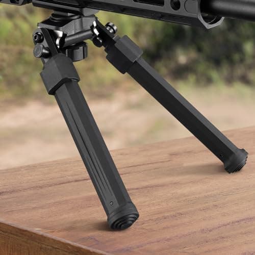 MidTen Bipod Compatible with M-Rail Bipod Swivel Tilt Sturdy Height Adjustment for Hunting and Shooting (Black, 7.8-10.6") — view 6