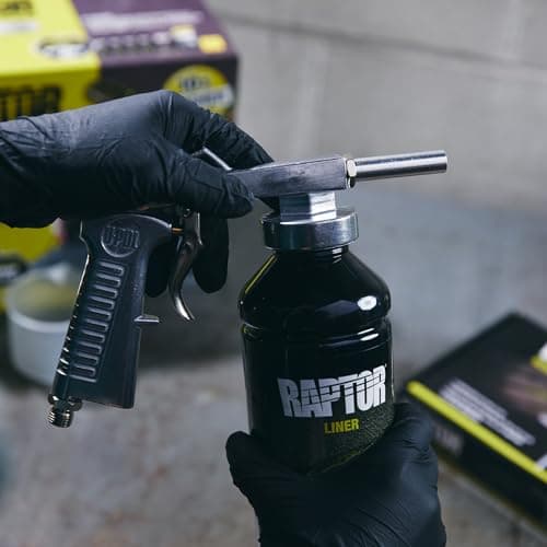 U-POL Raptor Black 0820VG with Spray Gun Bed Liner Kit – 4 Quarts, 2K Urethane, UV Resistant Protective Coating, DIY Spray-On Truck Bed Liner — view 3