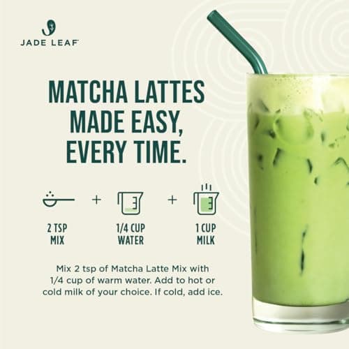 Jade Leaf Matcha Organic Matcha Latte Mix - Lightly Sweet Japanese Matcha Green Tea Powder with Organic Cane Sugar for Café Style Blend, 15 Servings (150g Pouch) — view 4