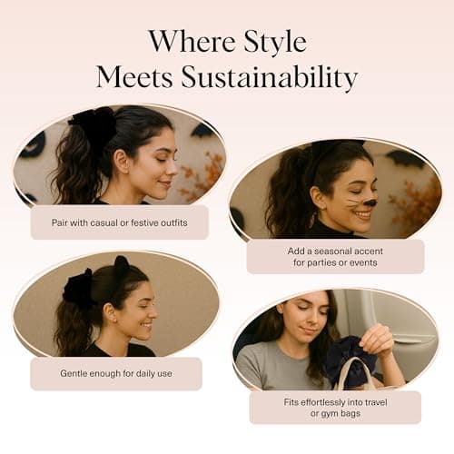 Kitsch Pleated Scrunchie for Women - No Crease Hair Ties No Damage, Stylish and Comfortable Fabric Ponytail Holders for Everyday Hairstyles - Ideal Gifts for Women - 1pc — view 5