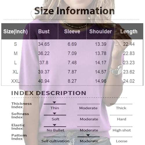 Elbow Sleeve Tops Women Loose Fit Cashmere Sweaters Crew Neck T Shirts Dressy Lightweight Half Sleeve Spring Blouses Yellows X-Large — view 3
