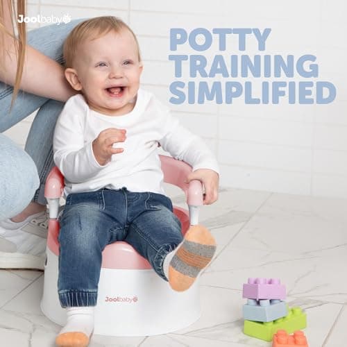 Child Potty Training Chair for Girls, Handles & Splash Guard - Comfortable Seat for Toddler - Jool Baby (Pink)