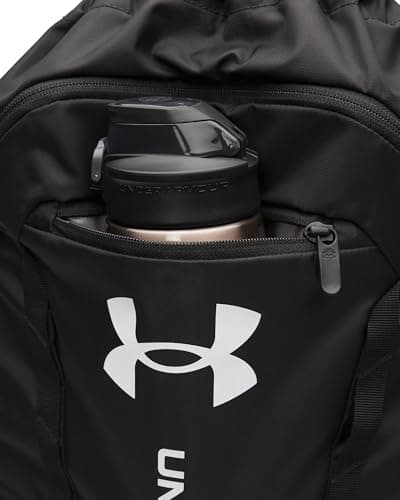Under Armour Unisex Hustle Sackpack, (001) Black/Black/White, One Size Fits Most — view 3