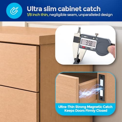 Magnetic Door Catch, 2 Pack Adhesive Cabinet Magnets for Closure, Black — view 3