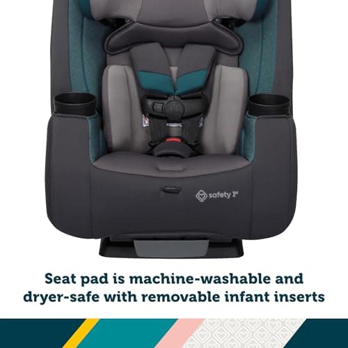 Safety 1st TriMate 3-in-1 Convertible Car Seat, Slim Fit, Infant to Big Kid Car Seat, Easy-Install Harness, Machine-Washable Cover, Dishwasher-Safe Cup Holders, 5-100 lbs, Sharkskin — view 4