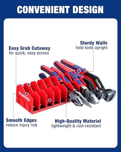 WORKPRO 2-Pack Plier Organizer Rack, 20-Slot Tool Organizer and Storage — view 4