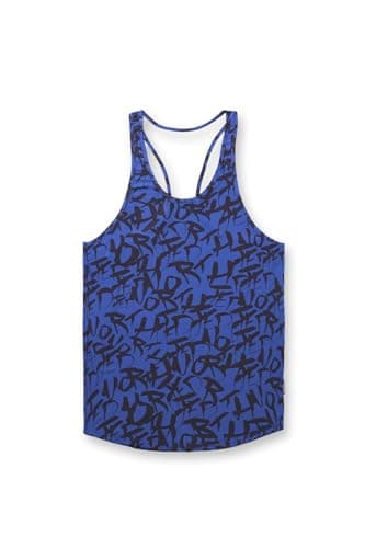 Jed North Men's Graphic Bodybuilding Tank Tops Gym Stringers Racerback,NavyGraffiti,XXX-Large — view 5