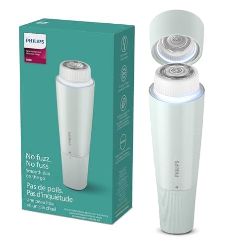 Philips Beauty Cordless 5000 Facial Hair Remover for Women, Electric Facial Hair Removal Shaver for Upper Lip, Chin, Cheeks & Jawline, Gentle Hair Removal at Home & On‑the‑Go, BRR474/00
