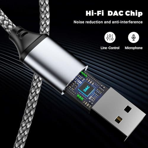 USB to 3.5mm Jack Audio Adapter, USB to Audio Aux Cable External Stereo Sound Card, USB-A to 3.5mm TRRS Female Headset for PS4/PS5/Headphone/Mac/Linux/Laptop/Desktops/Docking Station